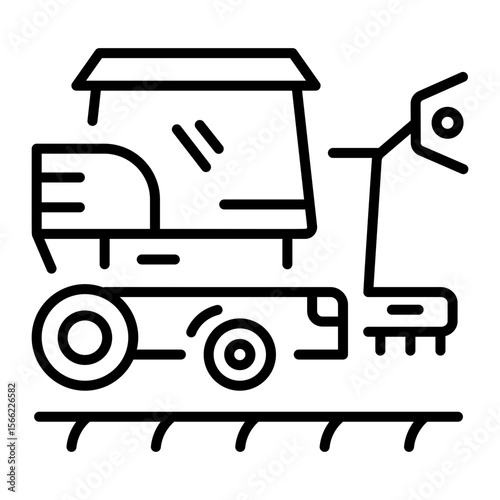 A linear style icon representing harvesting