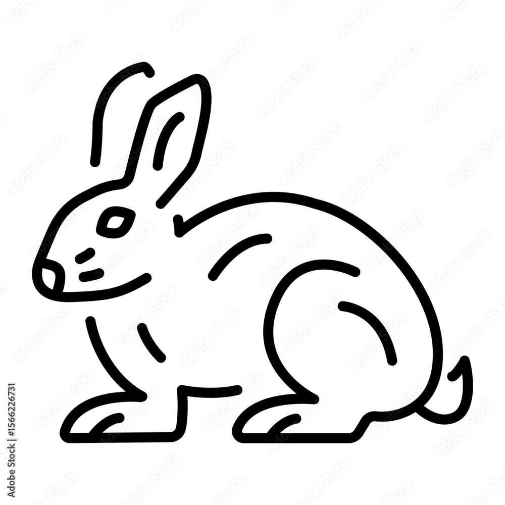 Obraz premium An outline style icon depicting rabbit
