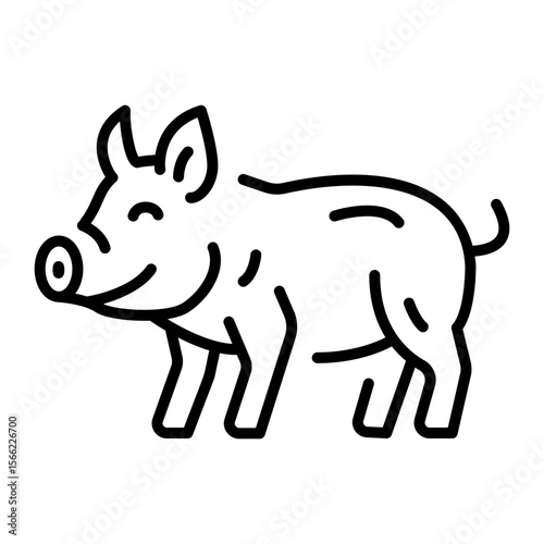 A linear style icon representing pig