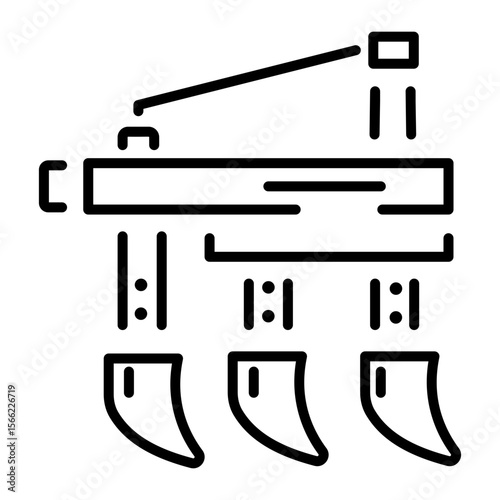 A line style icon showing plough