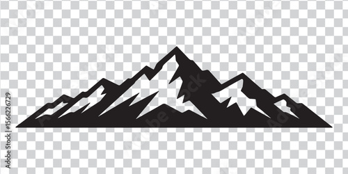 Jagged mountain range silhouette black peaks