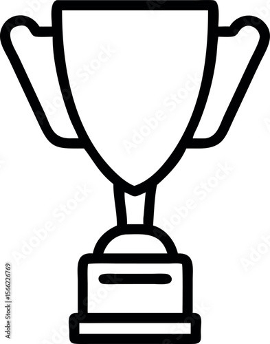 Vector art of a simple trophy cup isolated on white background, representing victory and achievement