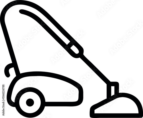 Vector art of a vacuum cleaner isolated on white background, ready for cleaning and housework