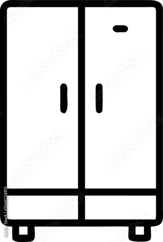 Vector art of a wardrobe closet isolated on white background for clothes storage