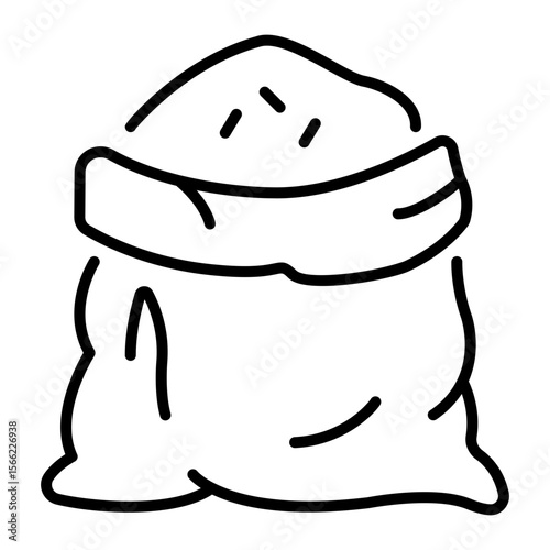 A linear style icon representing wheat sack