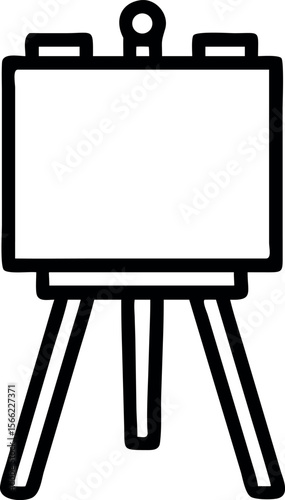 Vector art of easel icon isolated on white background, representing art and creativity