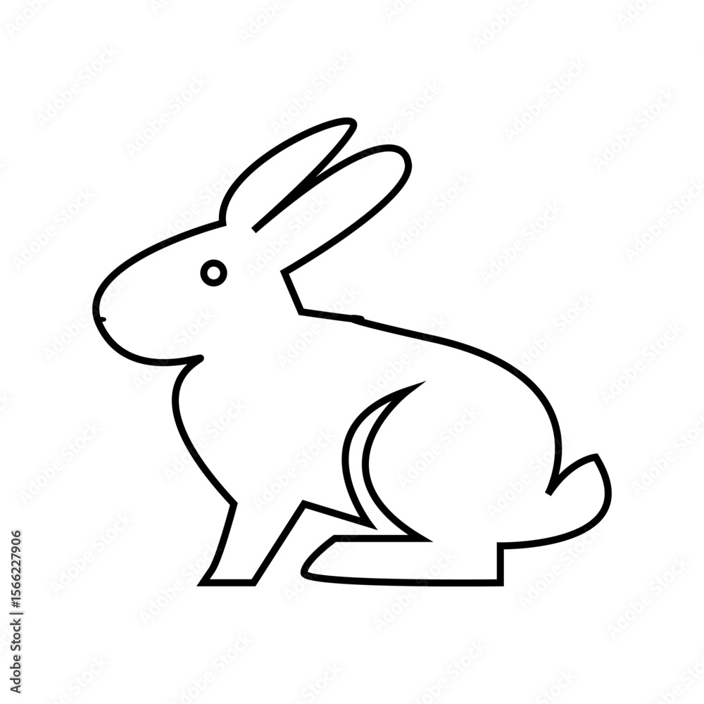 Fototapeta premium rabbit silhouette icon design template