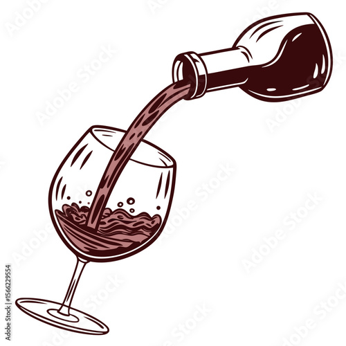 Red wine pouring into glass free design.