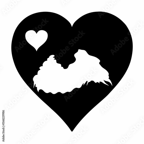 Heart Shape Map Design Love for Your Hometown Illustration