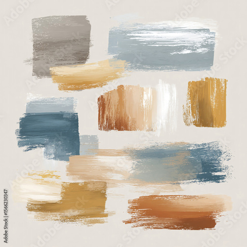 Abstract Brushstrokes: Earthy Hues