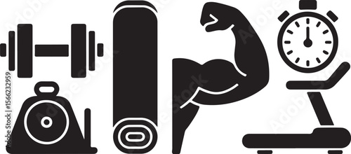 Fitness Time Icon Bundle

