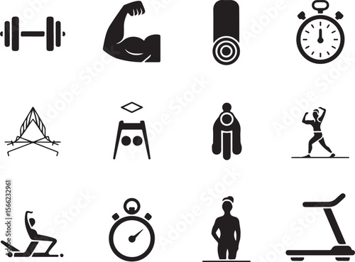 Fitness Time Icon Bundle

