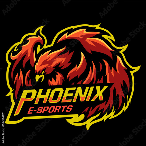 Phoenix esport mascot logo design