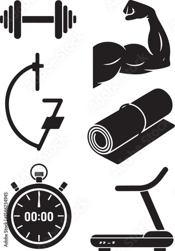 Gym Equipment Icon Bundle

