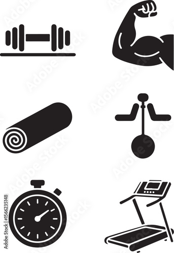 Gym Equipment Icon Bundle

