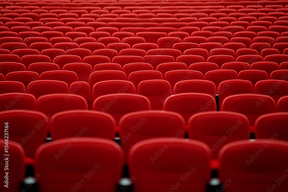 Fototapeta premium Rows of auditorium seats in disarray during a chaotic event