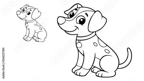 Adorable Dalmatian Puppy Coloring Page Fun, Easy Printable Dog Illustration for Kids