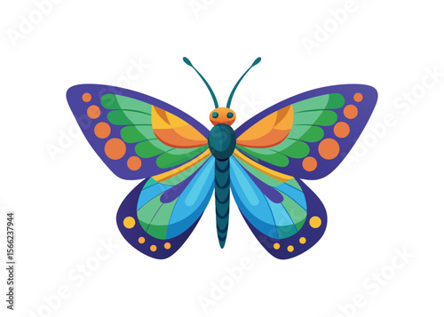 Vibrant Colorful Butterfly Illustration Nature's Beauty in Vivid Hues