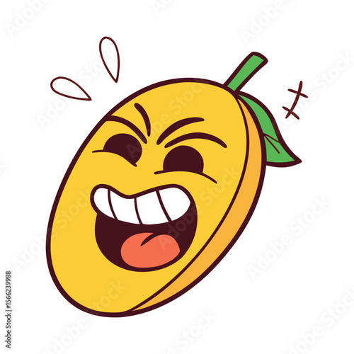 Mango With Funny Cartoon Face