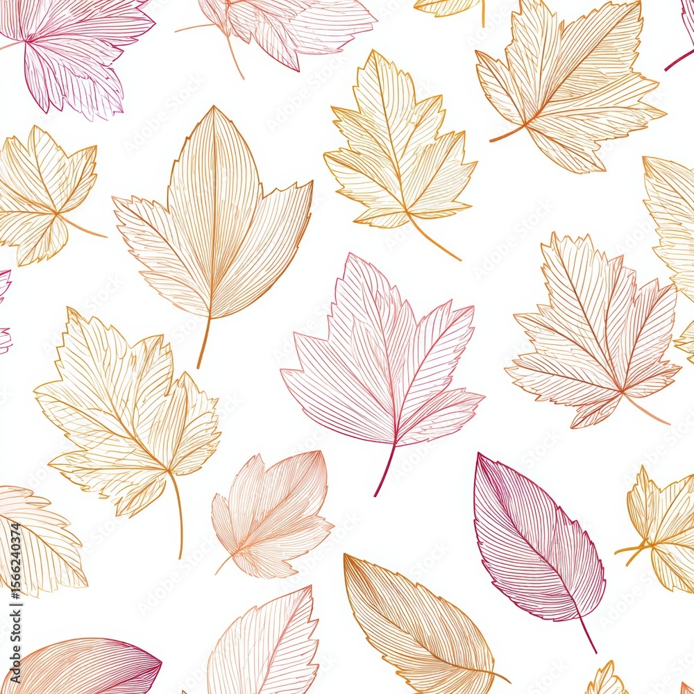 Obraz premium seamless pattern with autumn leaves