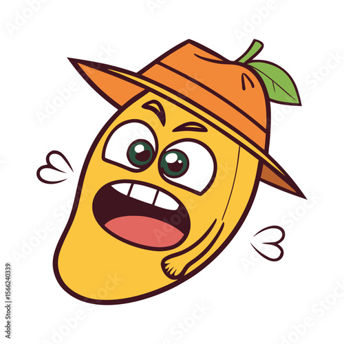Mango With Funny Cartoon Face