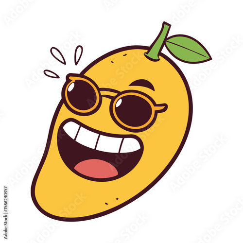 Mango With Funny Cartoon Face