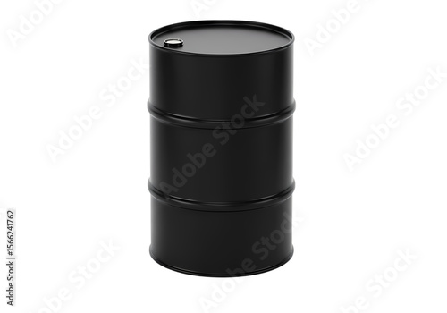 Black Metal Drum: Industrial Container, Oil Barrel, Chemical Storage
