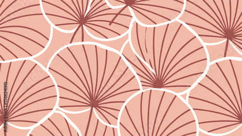 Stylized fan shapes with radiating lines abstract pattern