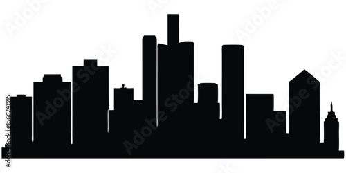 Majestic Skyline Silhouette Urban Landscape Illustration