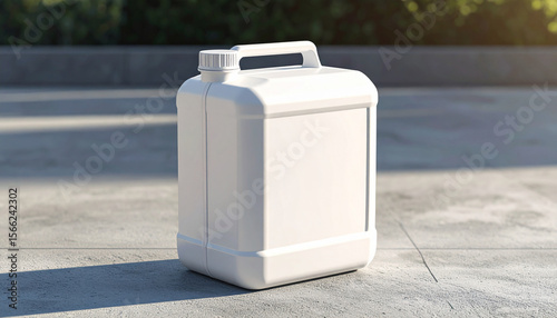 White Jerry Can On Concrete Surface