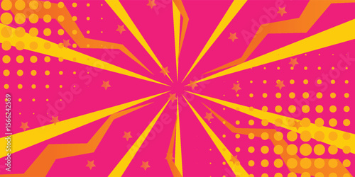 Vibrant Comic Pop Art Background with Starburst