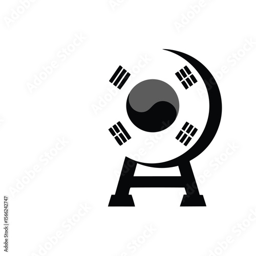 Korean Culture Symbol Yin Yang, Taegukgi, Drum Design Concept