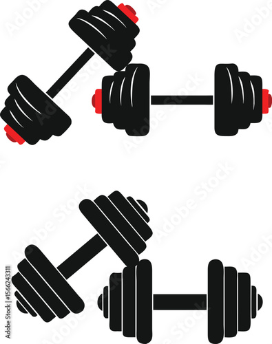 set of dumbbells