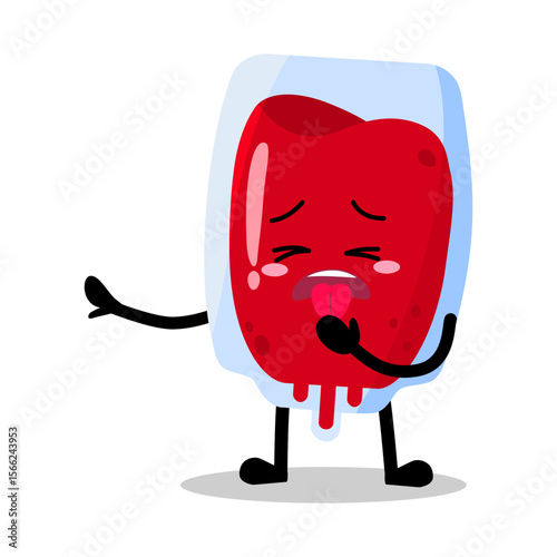 Cute Hand Drawn Red Blood Bag yuck disgusted
