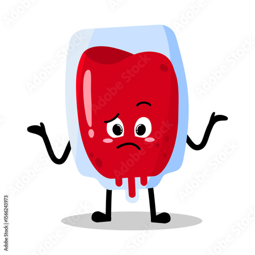 Cute Hand Drawn Red Blood Bag Shrug Don't Know