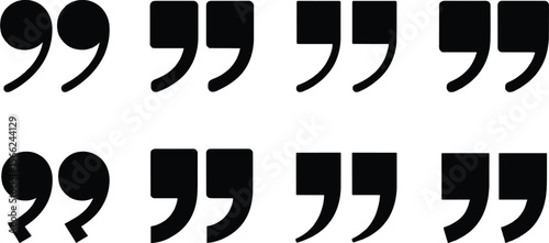 Collection of diverse quotation mark styles in black and white