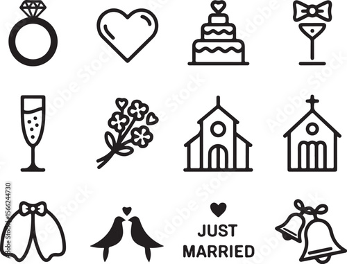 Black Wedding Icons Pack

