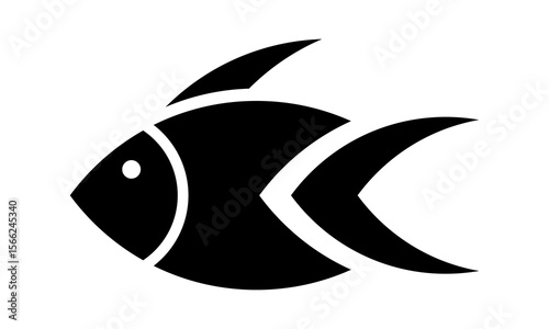 Icon fish silhouette vector logo