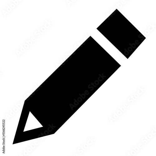 シンプルな鉛筆のモノクロアイコンイラスト