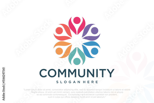 teamwork logo icon business abstract . vector illustration