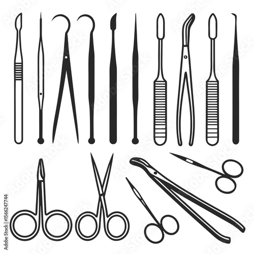 Surgical instruments medical tools collection scalpels
