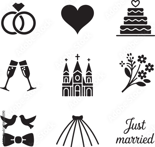Bride Groom Icon Bundle

