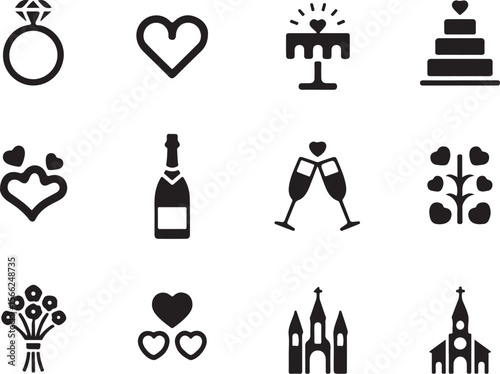 Love & Marriage Icons Set

