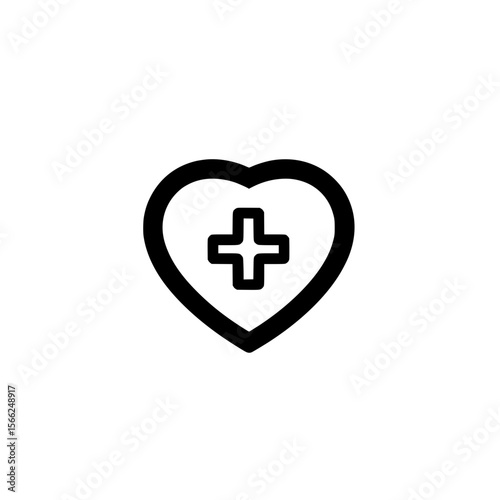 Medical Icon Inside Heart Shape Vector Illustration Symbol of Healthcare Support and Compassion