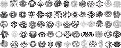 Mandala Swirl Pattern Icon Bundle, Ornamental Circular Vector Designs, Decorative Floral Symbols, Adobe Illustrator EPS Files for Instant Download