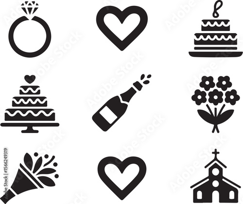 Wedding Icon Vector Pack

