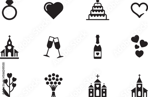 Wedding Icon Vector Pack

