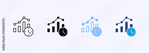 Real Time Analytics Icon Set Multiple Style Collection