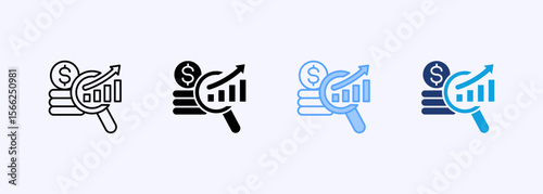 Budgeting And Forecasting Icon Set Multiple Style Collection