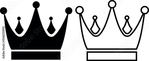 king and queen crown vector silhouettes